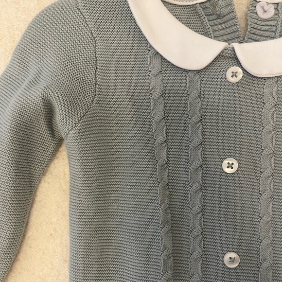 One piece coverall green knit white collar BRAND NEW w TAGS. Edgehill Collection - Picture 5 of 7